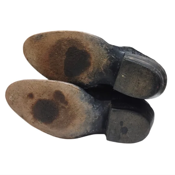 Black Jack Black Caimen Belly Leather Classic Western Cowboy Boots Mens Size 6 - Picture 12 of 15